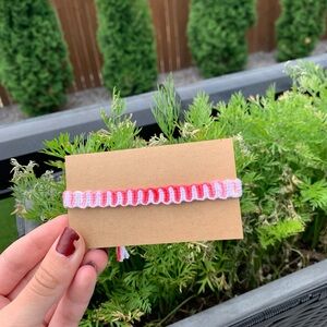 Ombre Pink and White Vertical Wave Bracelet